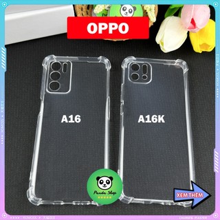 Ốp Oppo A16 / A16K Bảo Vệ Cam, Chống Sốc, Trong Suốt, Silicon