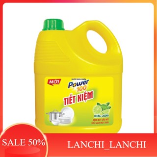 Nước rửa chén tiết kiệm power100 can 3.5kg