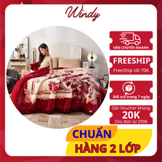 Chăn Nhung Đông Hè Lông Tuyết Loại Dày 2 Lớp Nặng 1.8kg WD4522