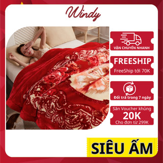 Chăn lông tuyết thái sịn chuẩn 2 lớp lông mềm mịn trọng lượng 3kg, 5kg