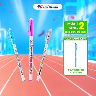 Bút Gel xóa được Thiên Long Mazzic TP-GELE01 ngòi 0.5mm mực xanh/đen/tím bút viết trơn mượt, có gôm trên nắp