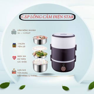 Hộp cơm cắm điện giữ nhiệt văn phòng cặp lồng ủ cơm 3 tầng lõi inox cao cấp 304