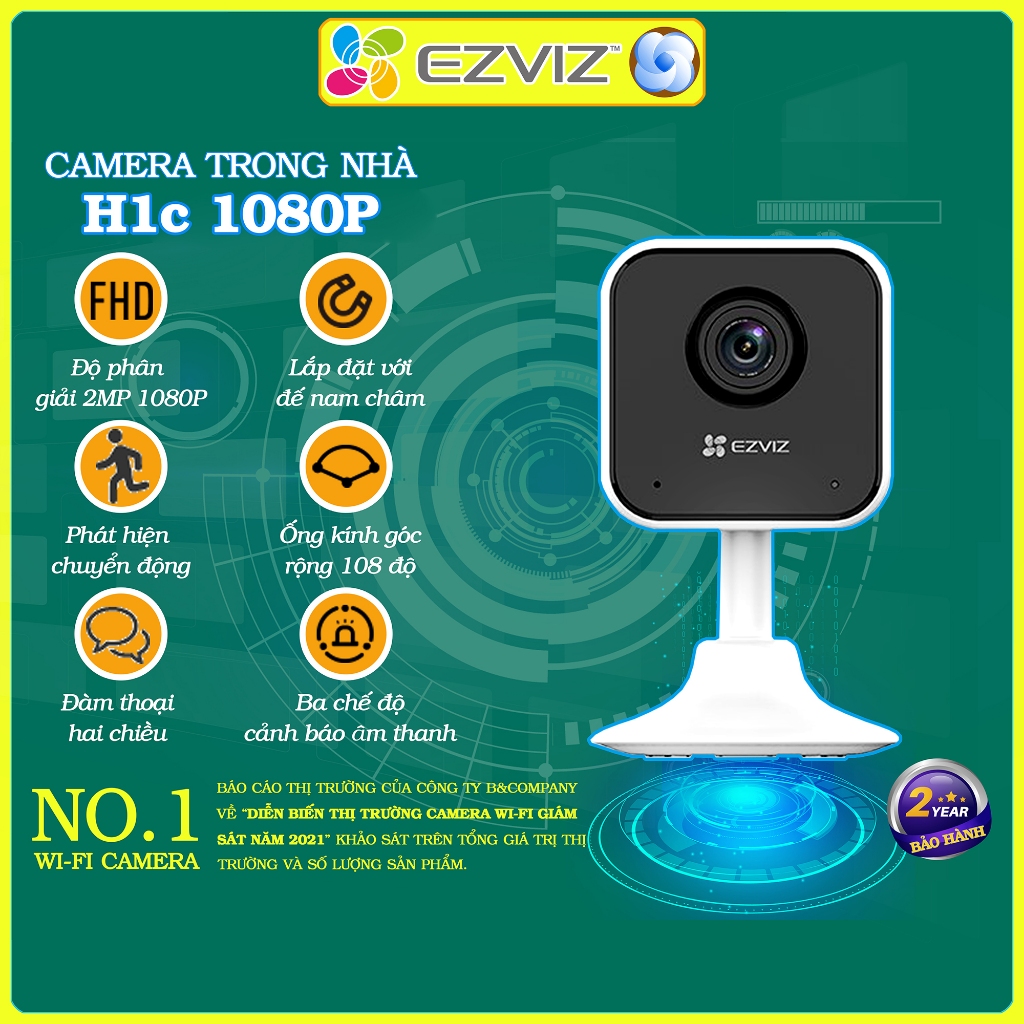 Camera wifi Ezviz C1C H1C 2MP chính hãng, đàm thoại 2 chiều
