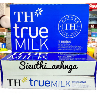 Thùng Sữa TH True Milk 48 hộp x 180ml ( Có Đường/ít Đường/K Đường)