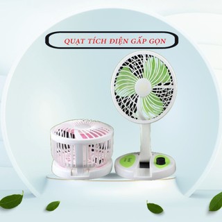 Quạt tích điện để bàn mini gấp gọn có đèn Led cổng sạc usb tiện dụng, bảo hành 12 tháng Quạt Điện Mini