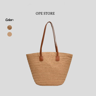 Túi Cói Đi Biển Đi Du Lịch Cỡ Lớn Phong Cách Vintage Dây Đeo Vai Cao Cấp