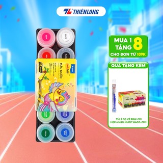 Bộ màu nước 15ml Thiên Long Colokit 12 màu chuyên dụng - Màu tươi sáng, an toàn sử dụng, dễ dàng pha màu WACO-05
