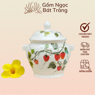 Âu Mỡ Hũ Đựng Đồ Khô Gốm Sứ Bát Tràng Dùng Muối Dưa Đựng Muối Mỡ Dung Tích 1.2L 3.5L | Gốm Ngọc
