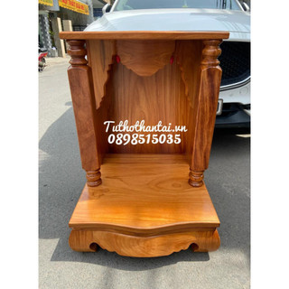 Bàn thờ thần tài cột vuông trơn 60 x 60 x 88 - gỗ gõ đỏ