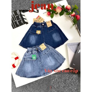 Size 20-50kg Chân váy bé gái, chân váy jean cho bé gái dáng xòe lưng thun jean co giãn mềm mại cao cấp
