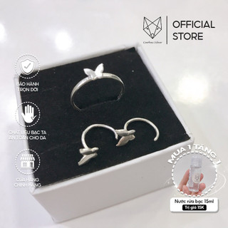 Set Trang Sức Bạc Nhẫn Khuyên Tai Bạc Ta CaoBac Silver Bướm Nhỏ Xinh, Đáng Yêu Cho Nữ Cả Bộ Trang Sức Bạc Chuẩn Không Rỉ