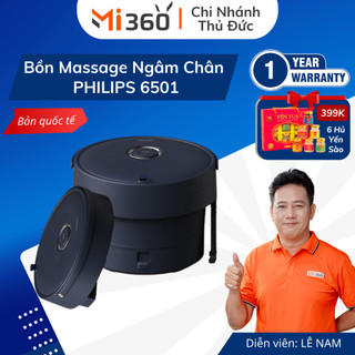 Bồn Ngâm Chân Massage PHILIPS 6501 - Mát xa con lăn - Làm nóng nhanh - Xếp gọn tiện lợi