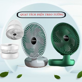 Quạt tích điện gấp gọn Fashion - Quạt treo tường, để bàn 3 tốc độ gió nhỏ gọn siêu mát, pin trâu, xoay gập 90 độ sạc usb
