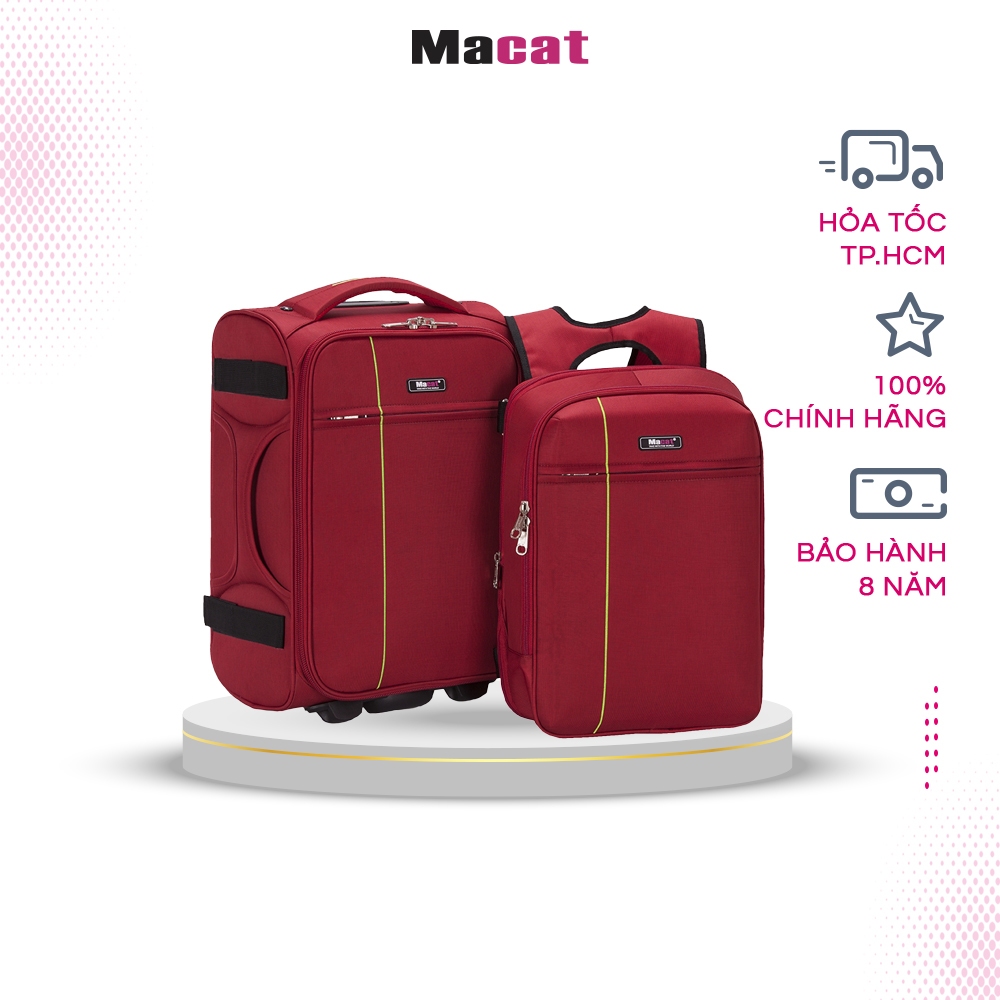 Bộ Vali kèm ba lô Macat V8T (đỏ)