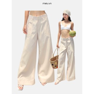 Quần ống suông nữ chất kaki thiết kế túi đắp lớn MIEU - LM24