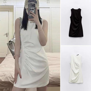 (sẵn trắng) VÁY SÁT NÁCH ĐÍNH EO ZARA XUẤT