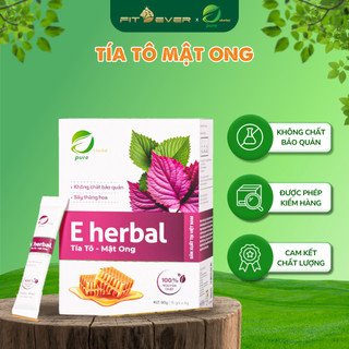 Hộp Tía tô MẬT ONG sấy thăng hoa Eherbal 60g (15 gói x 4g) Tăng cường trí nhớ, giảm lo âu căng thẳng, giảm chứng mất ngủ