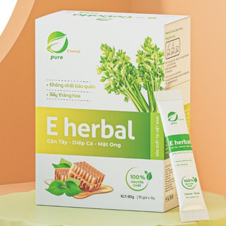 Hộp Cần tây Diếp cá MẬT ONG sấy thăng hoa Eherbal 60g (15 gói x 4g) Tăng cường trí nhớ, giảm lo âu căng thẳng, giảm chứn