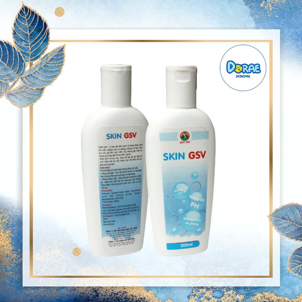 ✅[Giảm nhờn sạch mụn] Sữa rửa mặt, sữa tắm SKIN GSV_200ml