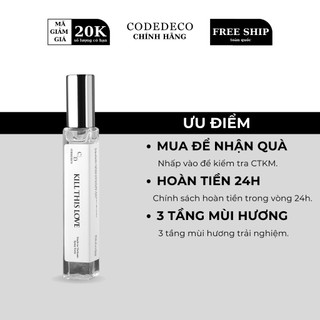 Tinh dầu nước hoa codedeco kill this love 10ml - hấp dẫn, thu hút, trưởng thành