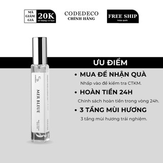 Tinh dầu nước hoa CODEDECO Mer Bleue 10ml Phóng khoáng, Nam tính, Trưởng thành