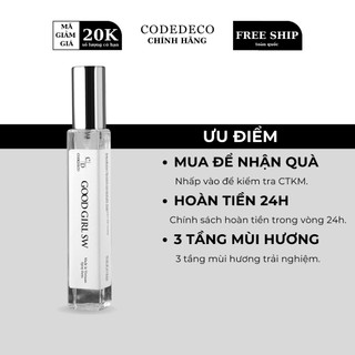 Tinh dầu nước hoa CODEDECO Good Girl SW, dạng chai xịt 10ml