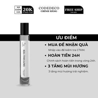Tinh dầu nước hoa CODEDECO Kill This Love 10ml - Hấp dẫn, thu hút, trưởng thành dạng lăn