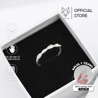 Nhẫn Bạc Ta Nữ CaoBac Silver Nhẫn Bạc Đính Đá Đơn Giản Thiết Kế Sợi Xoắn Đá Tinh Tế Nhẹ Nhàng Làm Quà Dễ Thương