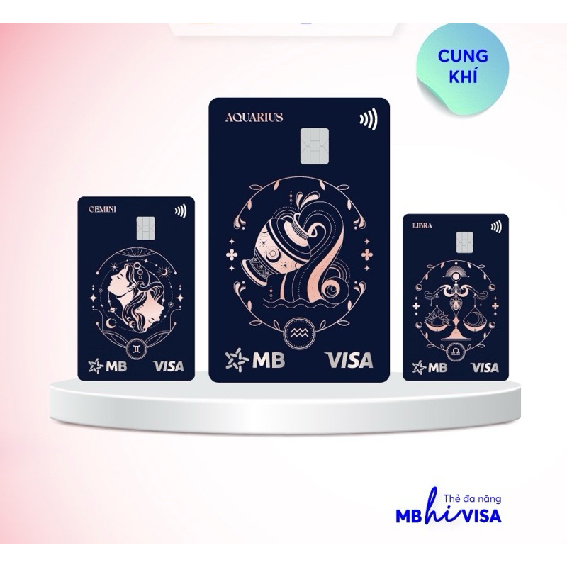 Dịch vụ phát hành thẻ MB Hi Visa Collection - Phiên bản CHĐ Song Tử, Thiên Bình, Bảo Bình
