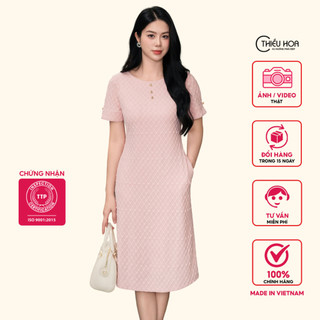 Đầm Thiết Kế Cao Cấp kiểu dáng sang trọng đứng form cực tôn dáng thương hiệu Thiều Hoa DD3L1120