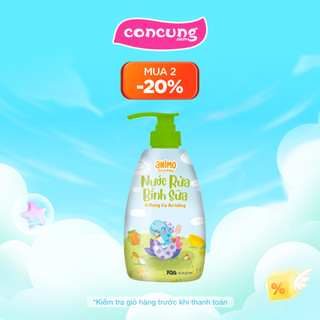 Nước rửa bình sữa kháng khuẩn Animo chai 500ml - Xanh da trời