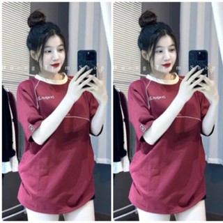 Áo Phông Phối Viền Chữ Agon Chất Cotton Khô Xịn Xò Phong Cách Basic Trẻ Trung