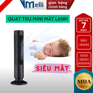 Quạt trụ mini không cánh MELLI quạt để bàn với 2 chế độ gió dành cho phòng ngủ phòng khách và văn phòng