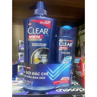 Dầu gội clear men sạch sâu/ bạc hà 630g tặng 140g
