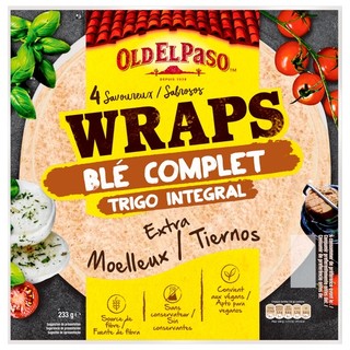 Vỏ Bánh Tortillas Nguyên Cám Thuần Chay Old El Paso Vegan Tortilla Wraps Wholegrain, Túi 233g