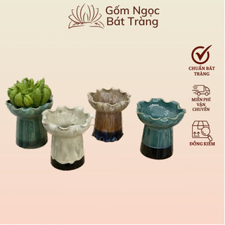 Ly phật thủ ly cắm hoa gốm sứ Bát Tràng men hỏa biến đồ thờ cúng decor