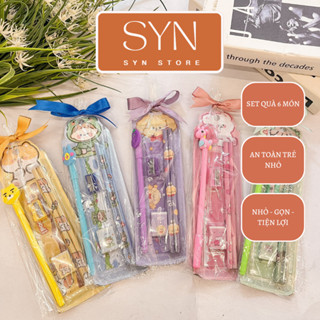 Set quà cho bé giá rẻ - set 6 món dụng cụ học tập - quà tặng cuối kỳ học sinh - quà sinh nhật - đồ dùng học tập