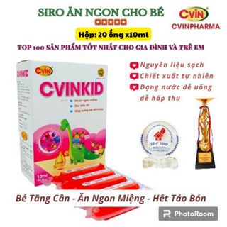 Siro ăn ngon hữu cơ giúp bé ăn ngon tiêu hóa tốt-Siro ăn ngon cho bé CVINKID (Hộp 20 ống)