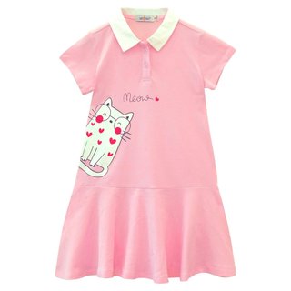 Váy Bé Gái Cổ Sơ Mi Ngắn Tay Vải CÁ SẤU 14-39 kg MEEJENA - 1956