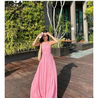 [Có size- Hình thật chụp sàn] Đầm maxi cổ yếm đan dây sau siêu xinh