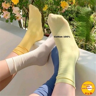 #14. vớ cổ cao , tất cotton vừa siêu mỏng thoáng khí phong cách hàn quốc.