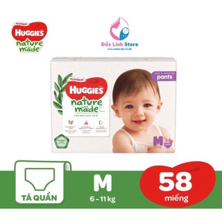 Tã Quần Cao Cấp HUGGIES Platinum Nature Made Size M 58 Miếng