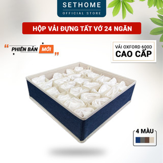 Hộp vải đựng bít tất 24 ngăn SETHOME xếp gọn bít tất vớ khăn đồ lót cà vạt