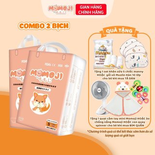  Combo 2 Bịch Bỉm Momoji Siêu Thấm Hút NB64/S60/M56/L54/XL50/XXL48