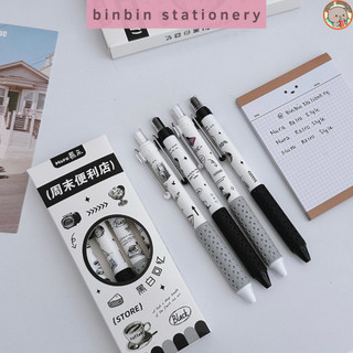 Bút Gel Mura Retro Style đệm tay cao su thoáng khí, ngòi kim mực đen, viết êm 0.5mm BMR-8955