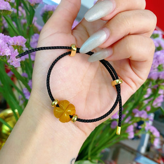 Vòng tay Cỏ 4 Lá ThạchAnh Tóc Vàng