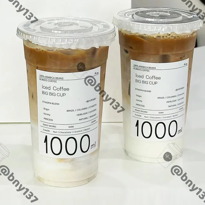 [ Lốc 50 ly + nắp ] Ly nhựa pet trong dáng thái 1000ml