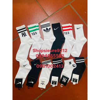 Tất/vớ thể thao cao cổ adidas-cổ ngắn-3sọc+NIKE-NY