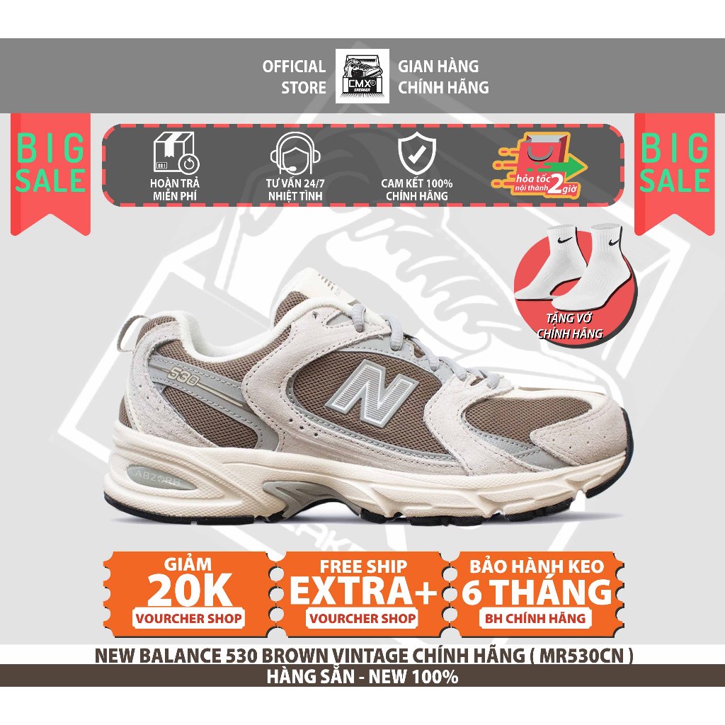 [ HÀNG CHÍNH HÃNG CÓ SẴN ] Giày 𝐍𝐞𝐰 𝐁𝐚𝐥𝐚𝐧𝐜𝐞 530 BROWN VINTAGE ( MR530CN ) - AUTHENTIC 100%