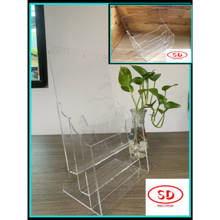 Combo 02 Kệ 3 ngăn A4 mica đựng tài liệu, tờ rơi loại treo tường và để bàn.